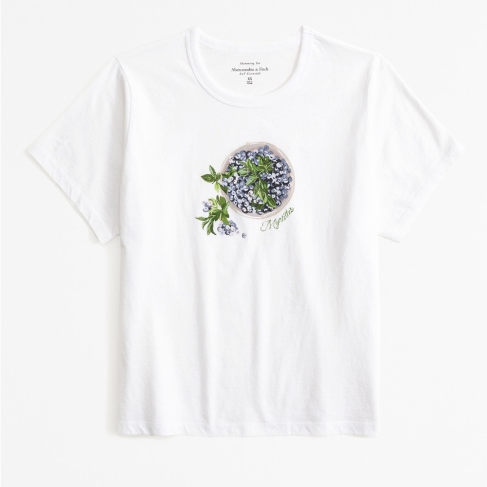 Abercrombie Short Sleeve Women’s Small Blueberry Graphic Skimming Tee